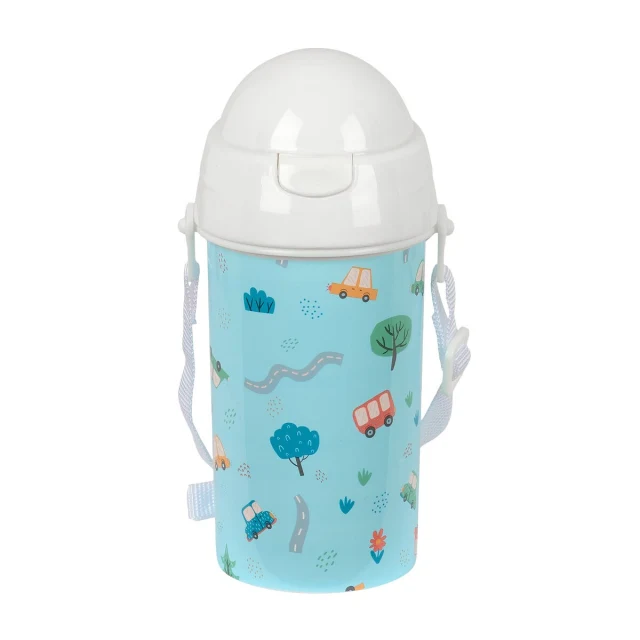 Water bottle Coches Blue PVC 500 ml