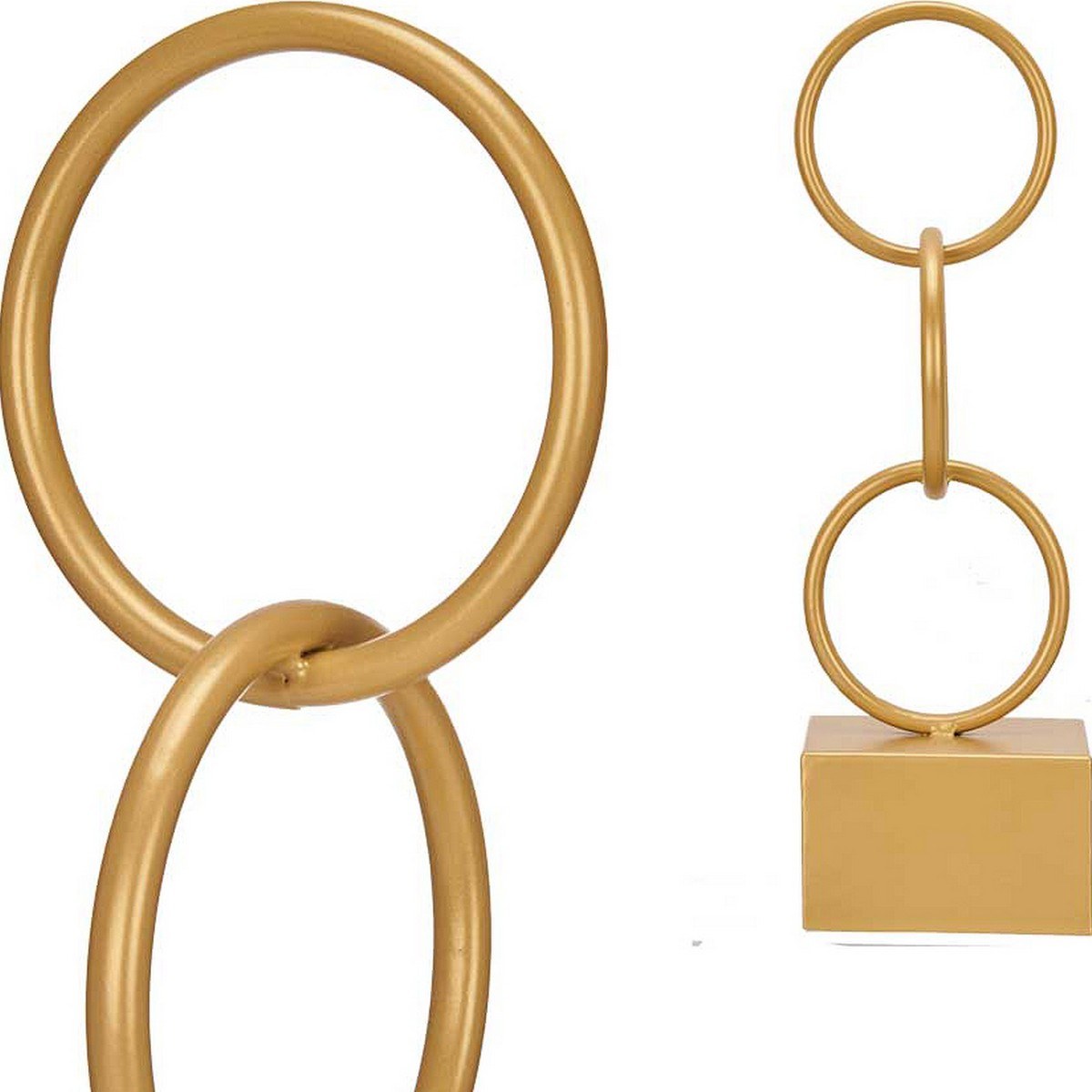 Decorative Figure Golden Rings 12,5 x 40,5 x 12,5 cm
