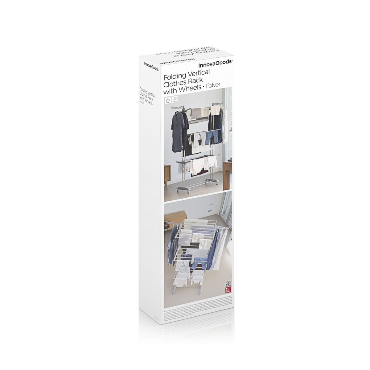 Folding Vertical Clothes Dryer with Wheels Folver 24 Bars