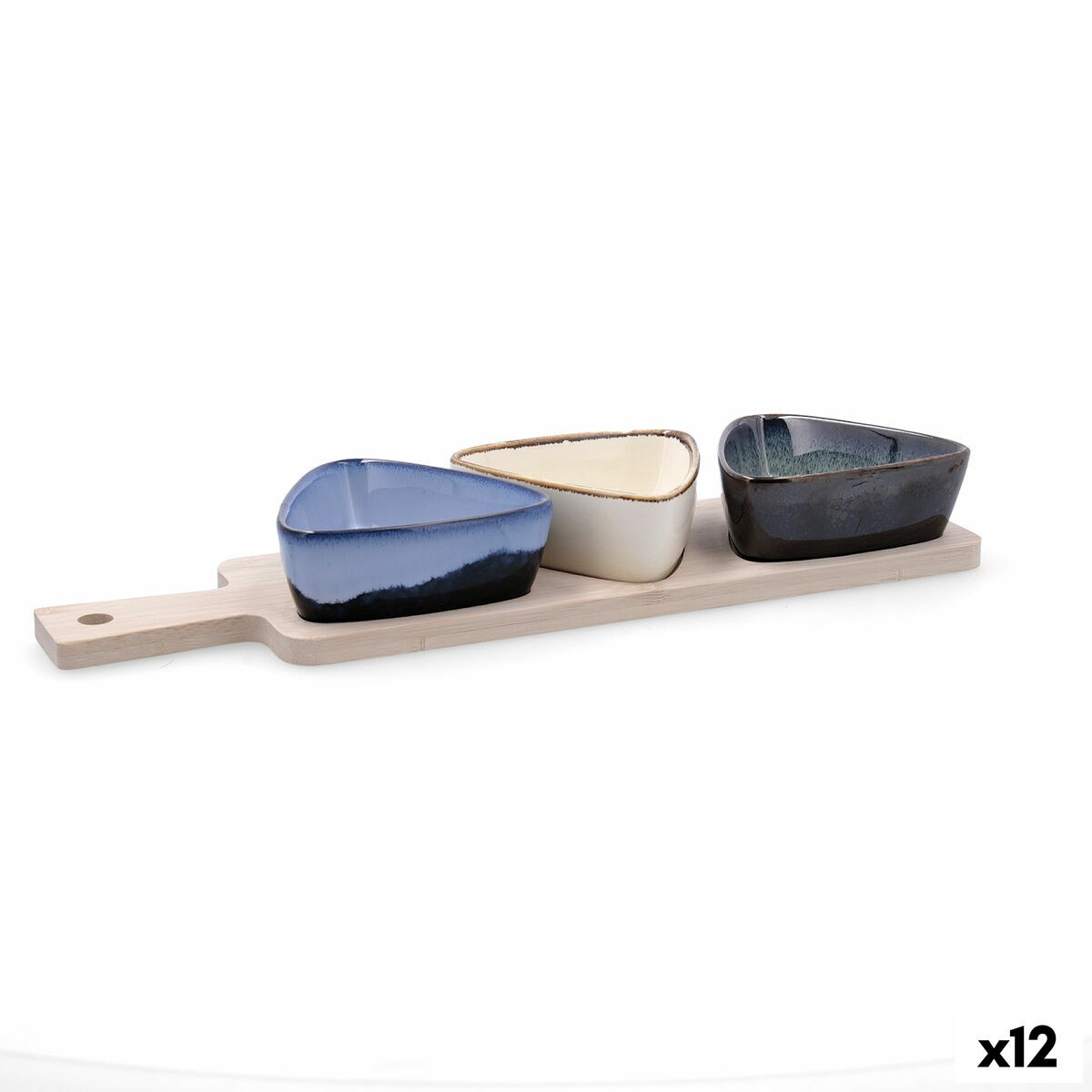 Appetizer Set Moana Multicolour Ceramic 34 x 9,5 x 4,5 cm 4 Pieces (12 Units)