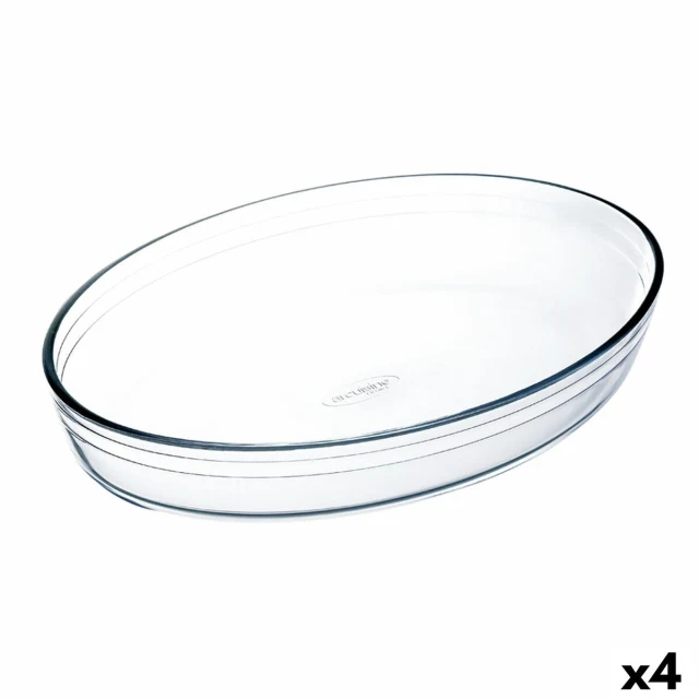 Oven Dish Ocuisine Vidrio Transparent Glass Oval 30 x 21 x 7 cm (4 Units)