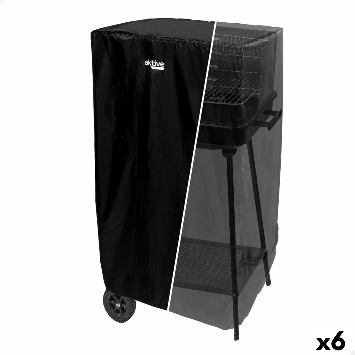 Protective Cover for Barbecue Black 6 Units 74,5 x 109 x 64,5 cm