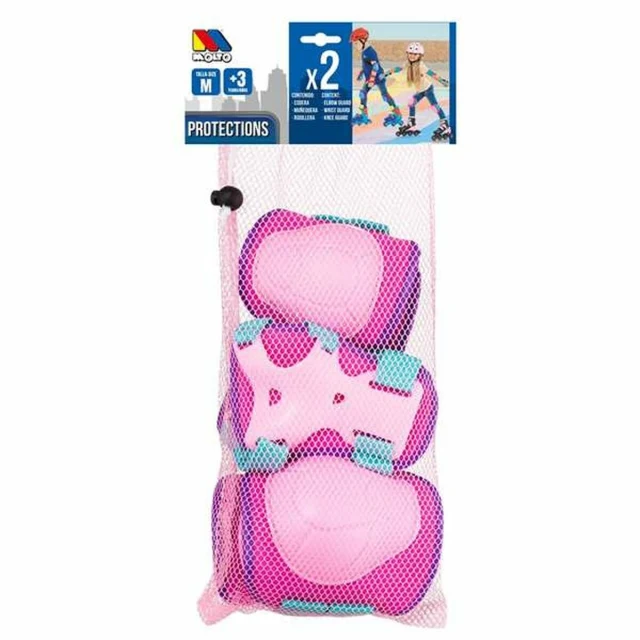 Elbow and Knee Pad Kit Pink M 6 Pieces