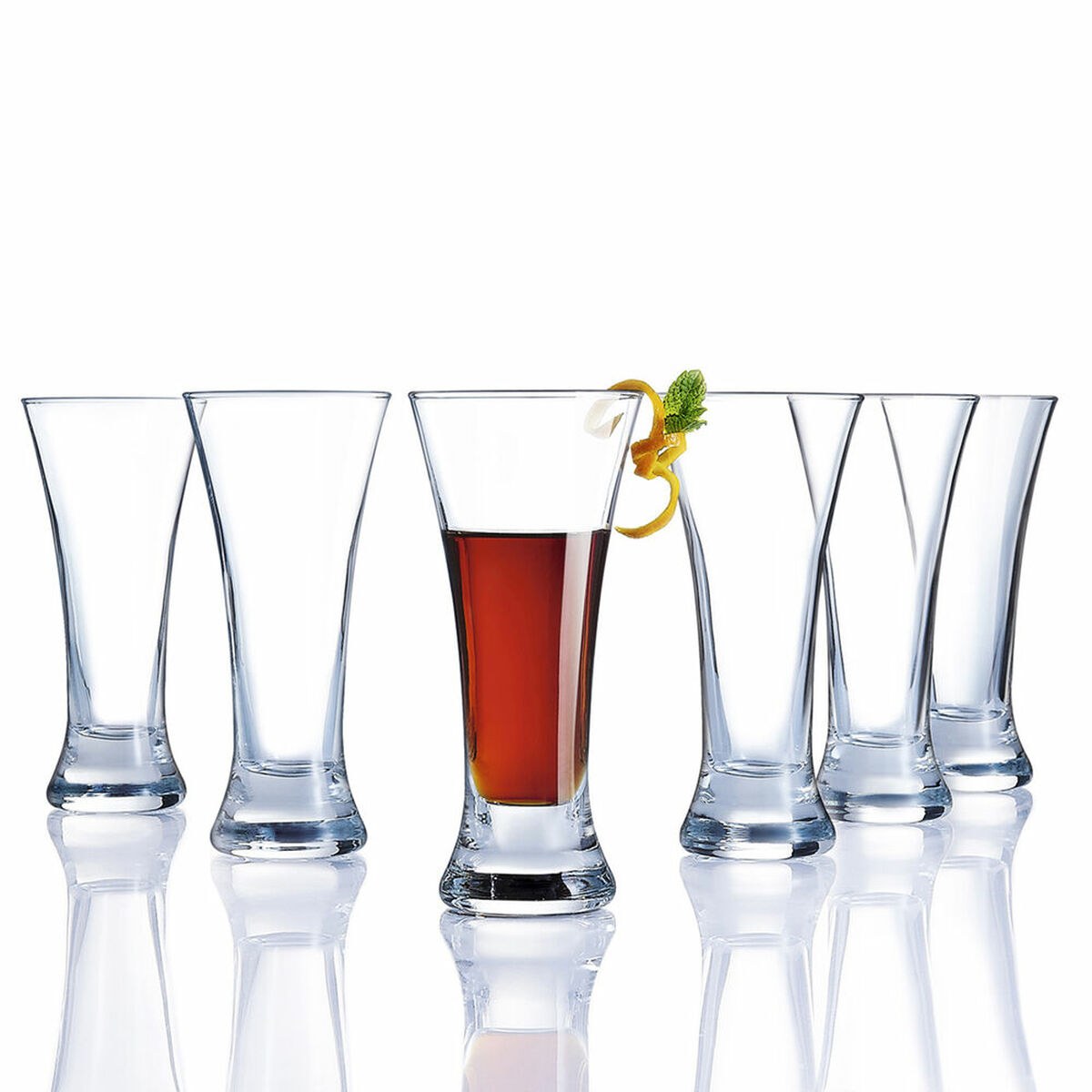 Glass Spirit Bar Brown Transparent Glass 160 ml (Pack 6x)