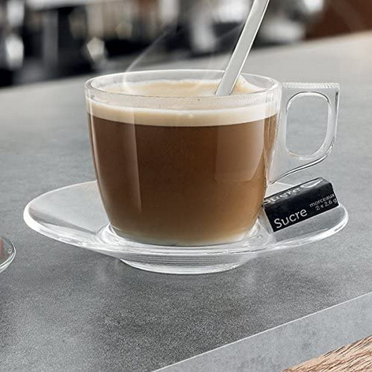 Plate set Aroma Glass 14 cm Coffee 6 Pieces