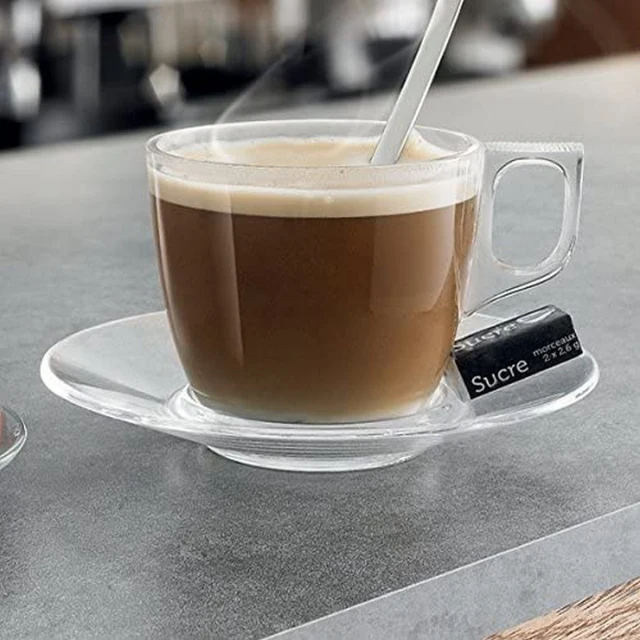 Plate set Aroma Glass 14 cm Coffee 6 Pieces