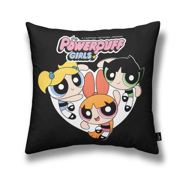 Cushion cover Powerpuff B Black Multicolour 45 x 45 cm