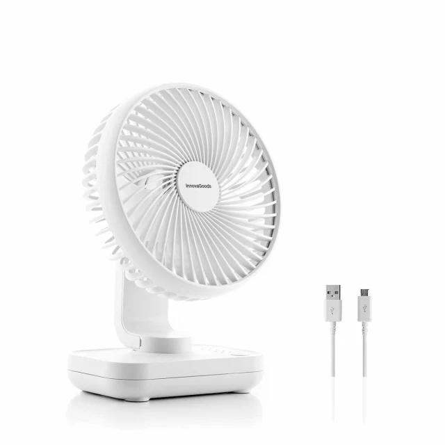 Rechargeable Desk Fan White 3600 mAh / 13,3 W Ø5,4'' (Refurbished C)