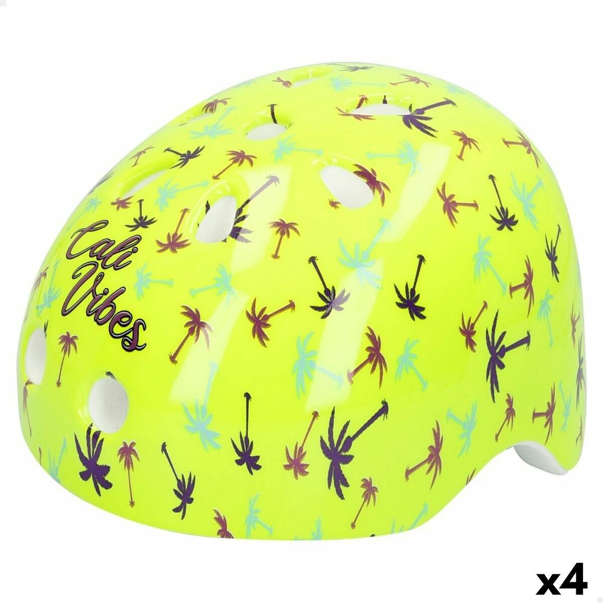 Children's Cycling Helmet Neon Cali Vibes Yellow (4 Units)