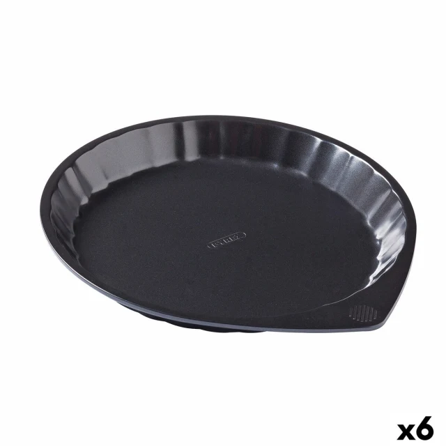 Cake Mould Magic Black Metal Flat Circular Ø 27 cm 6 Units