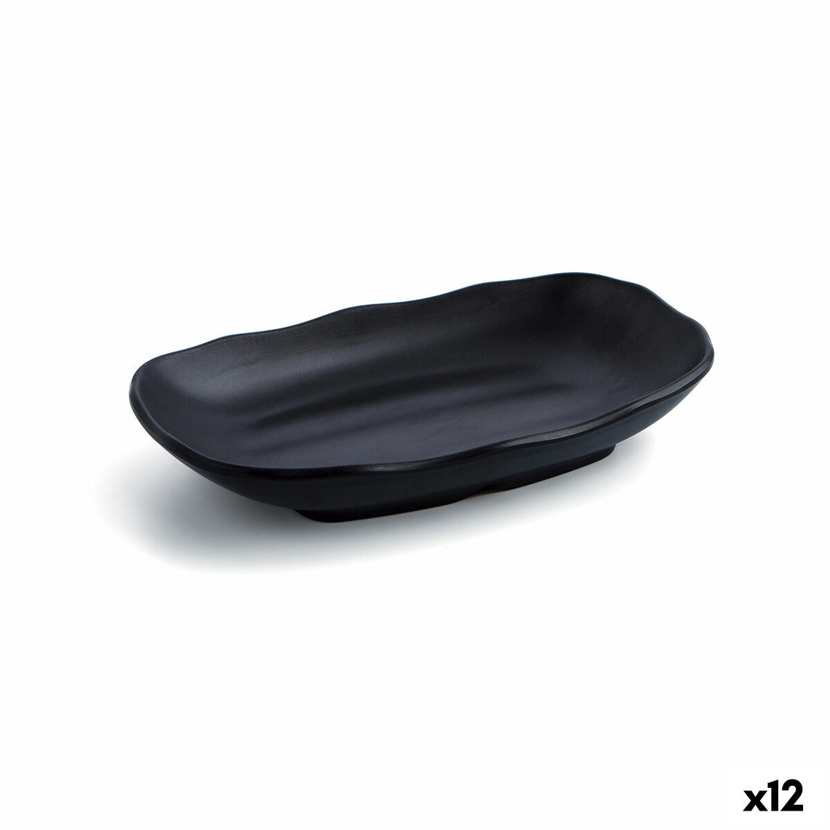 Deep Plate A'bordo Black Plastic 25,5 cm (12 Units)
