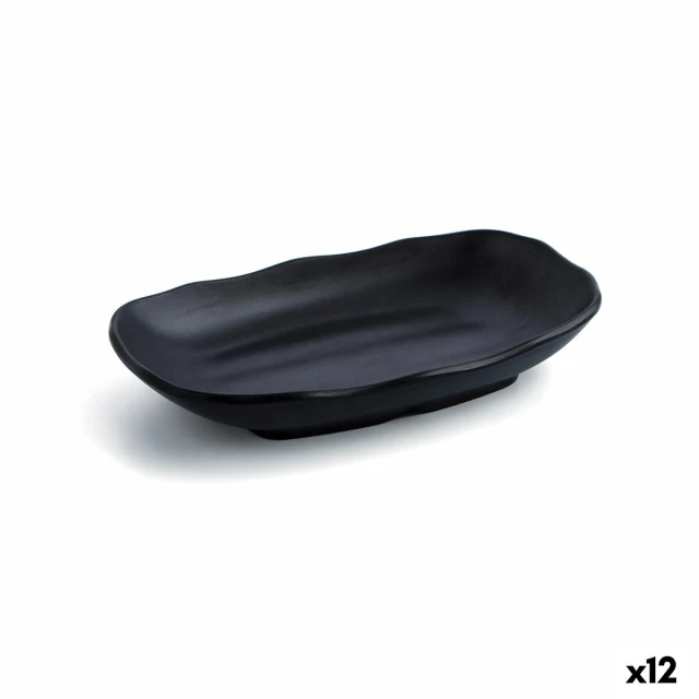 Deep Plate A'bordo Black Plastic 25,5 cm (12 Units)