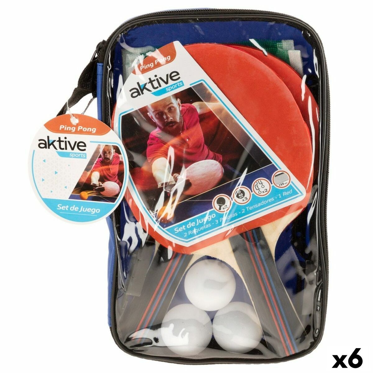 Ping Pong Set 15 x 25,5 x 1 cm (6 Units)
