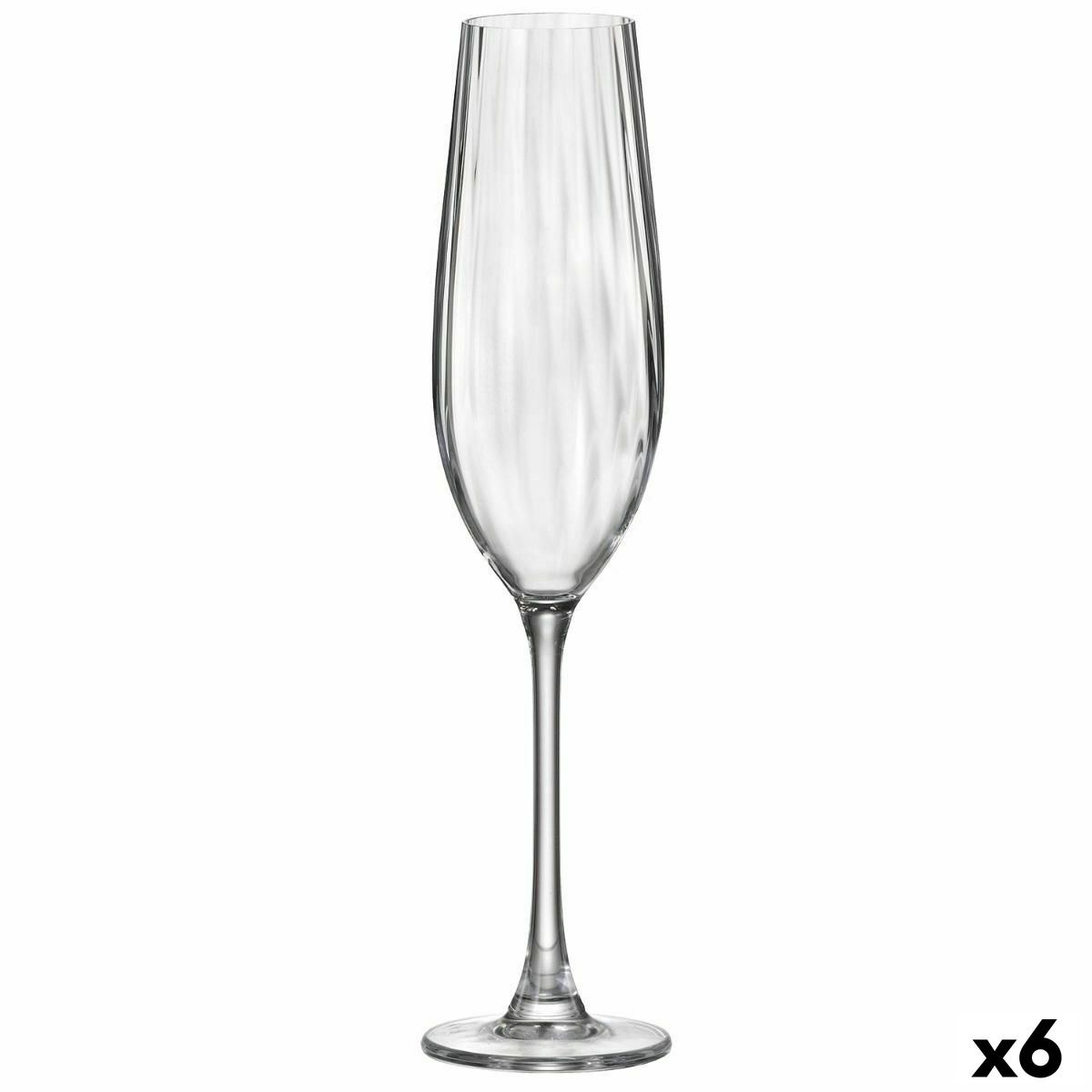 Champagne glass Optic Transparent Glass 260 ml (6 Units)