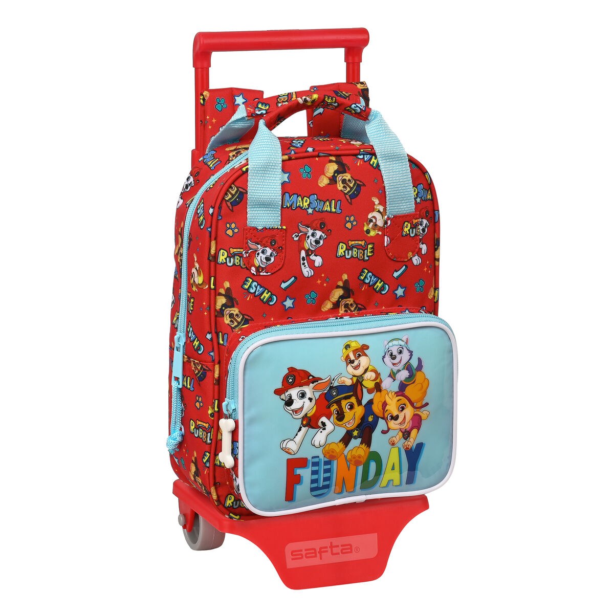 School Rucksack with Wheels Funday Red Light Blue (20 x 28 x 8 cm)