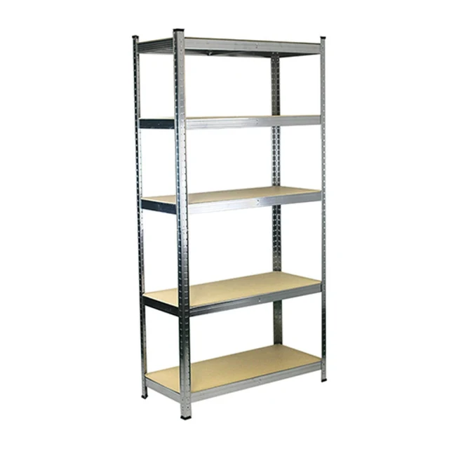Shelves 875 Kg 90 x 40 x 180 cm Grey Wood Galvanised Steel MDF Wood 5 Shelves