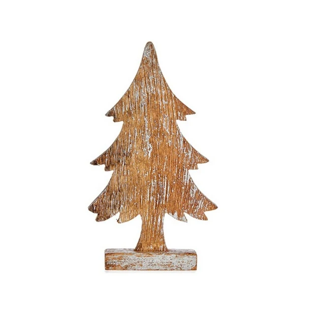 Christmas Tree Brown Silver Wood 5 x 31 x 15 cm