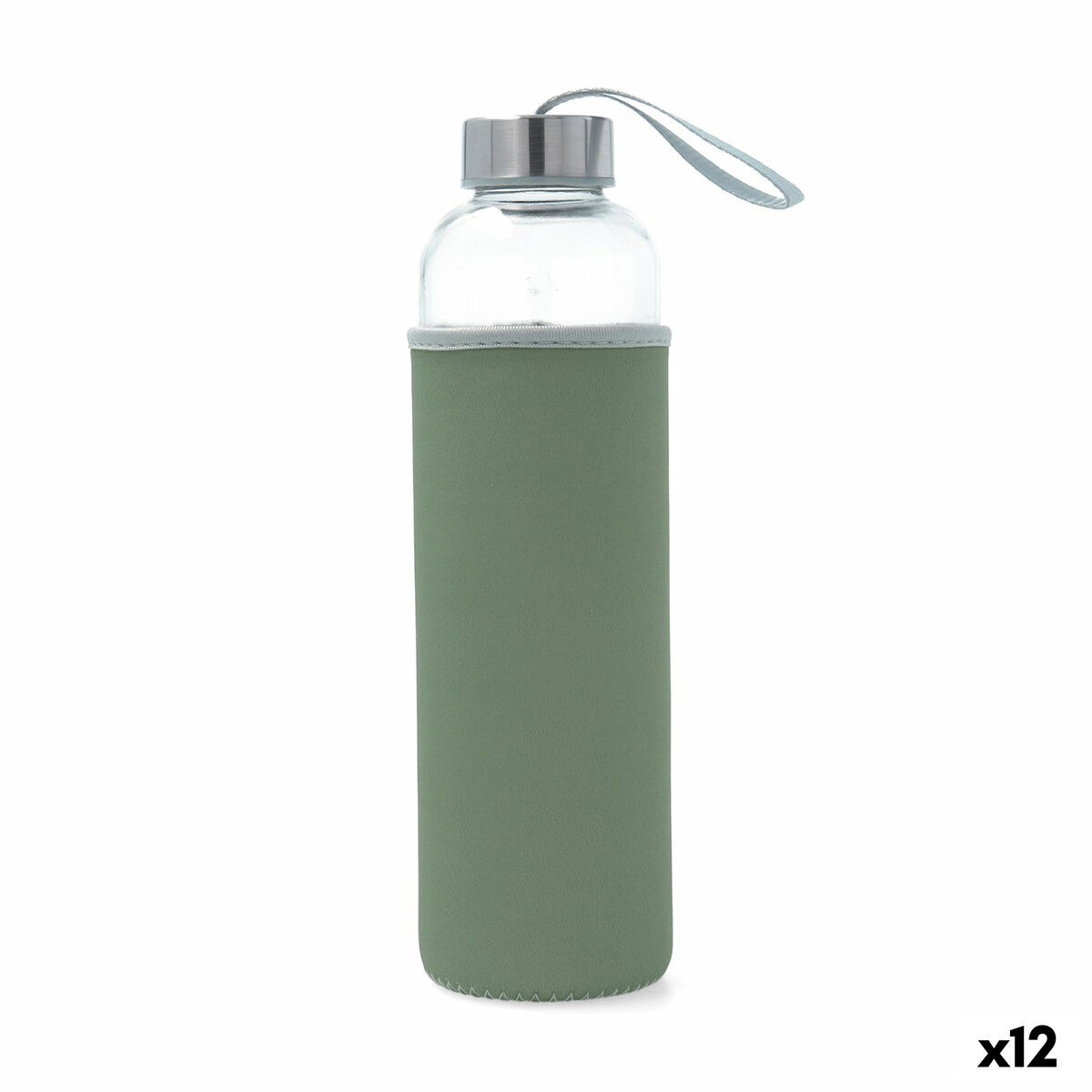 Water bottle Quidate Green Glass 600 ml (12 Units)