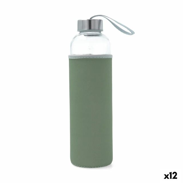 Water bottle Quidate Green Glass 600 ml (12 Units)