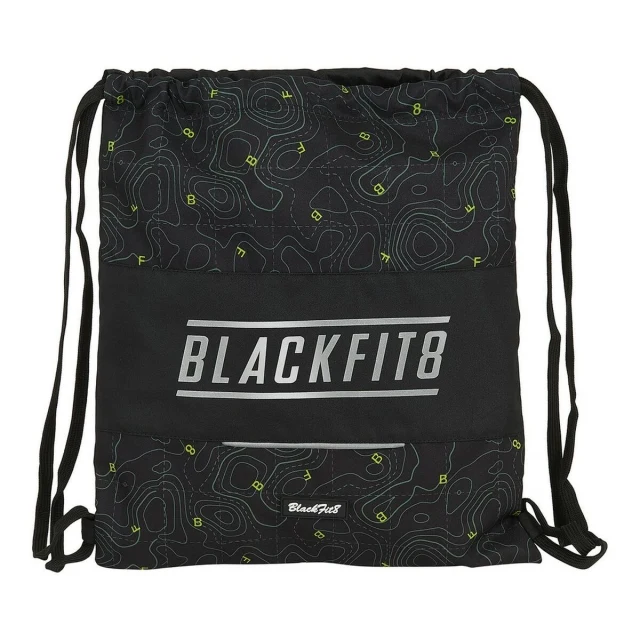 Backpack with Strings Topography M196A Black Green