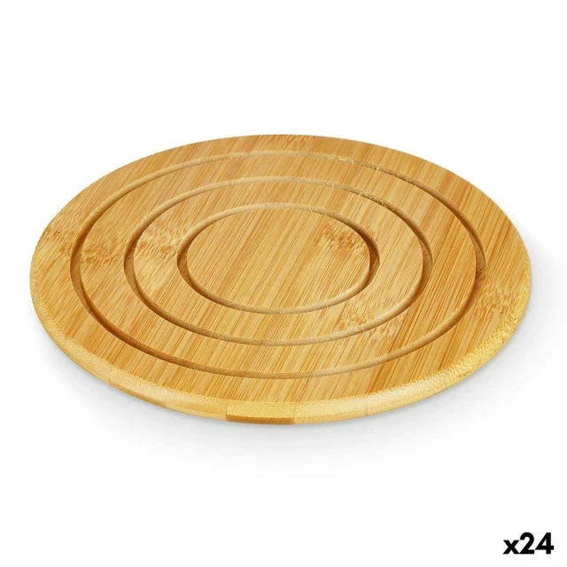 Table Mat Natural Bamboo Circular 19 x 1 x 19 cm (24 Units)
