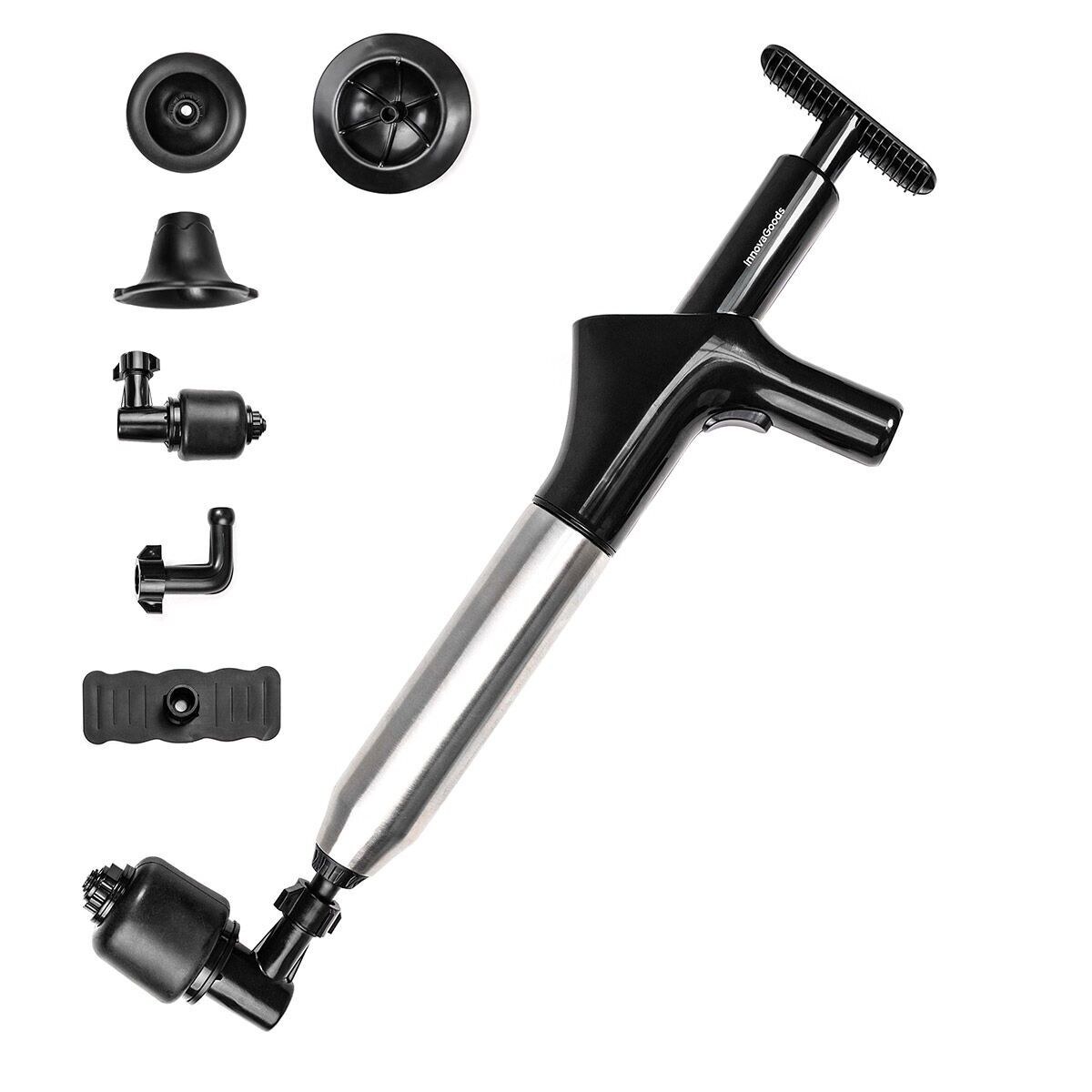 High-Pressure Compressed Air Plunger with Accessories and 5-in-1 Pressure Gauge Jetpro
