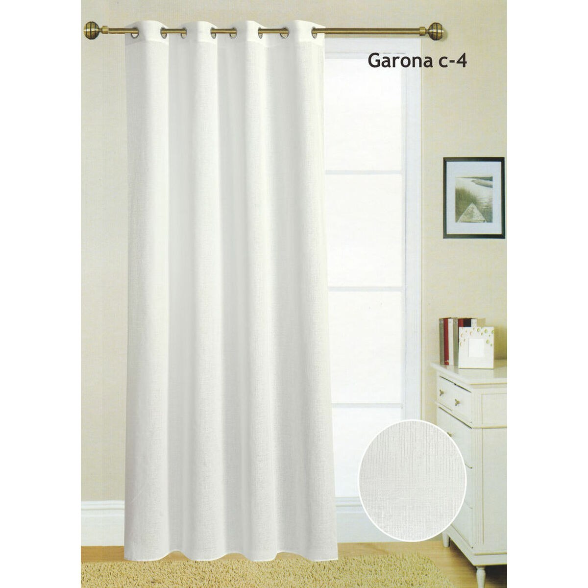 Curtain GARONA White 140 x 260 cm