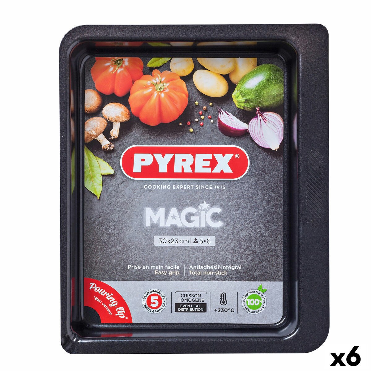 Oven Dish Magic Rectangular Metal 30 x 23 cm 6 Units