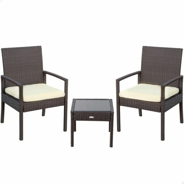 Table Set with 2 Armchairs 54,5 x 56 x 79 cm