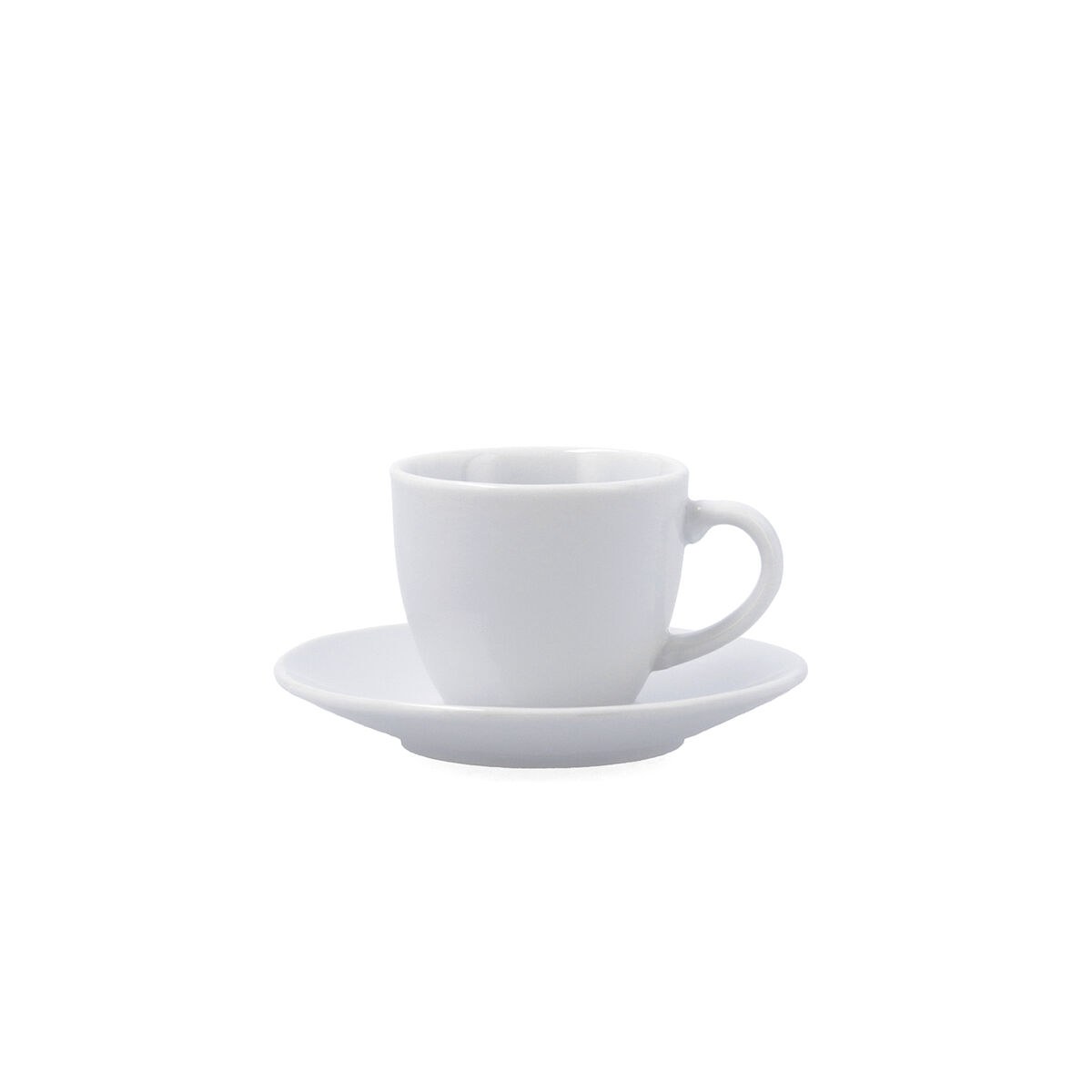 Cup with Plate New Renova White Ceramic 90 ml (6 Units)