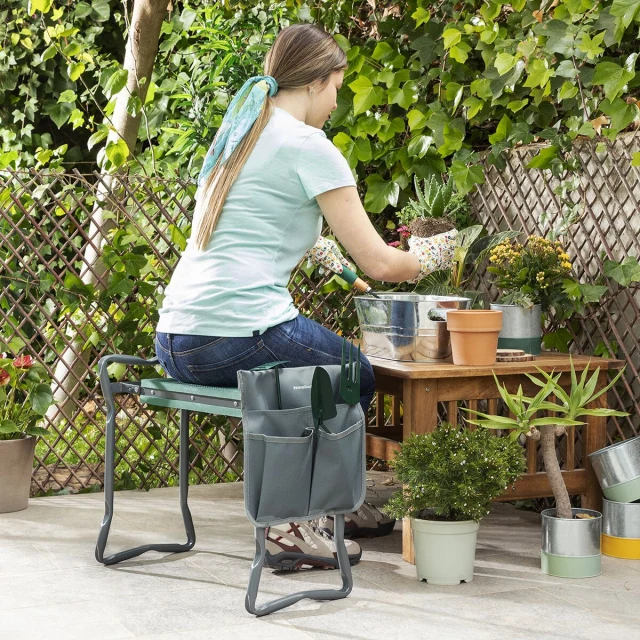 3-in-1 Folding Garden Seat with Bag for Tools Situl