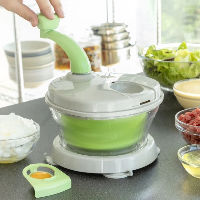 4-in-1 Manual Spinner, Chopper and Mixer with Accessories and Recipes Chopix
