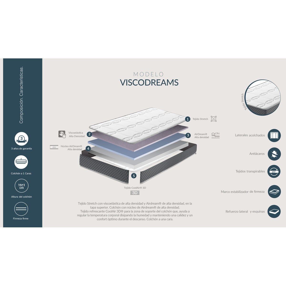 Viscoelastic Mattress Viscodreams