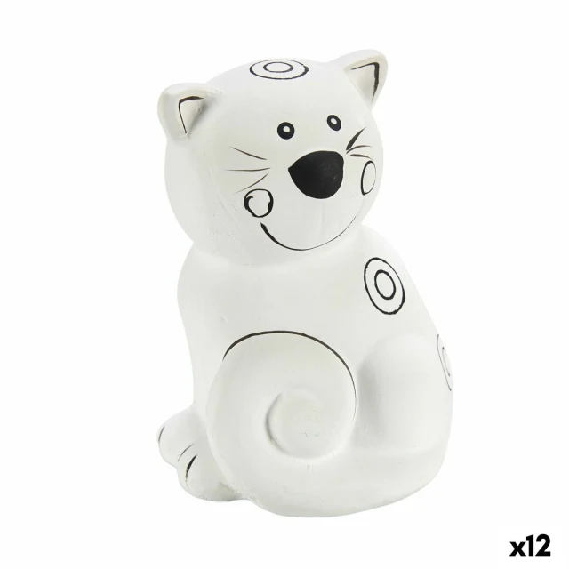 Paint Your Own Money Box Ceramic Cat 9 x 11,8 x 8,5 cm (12 Units)