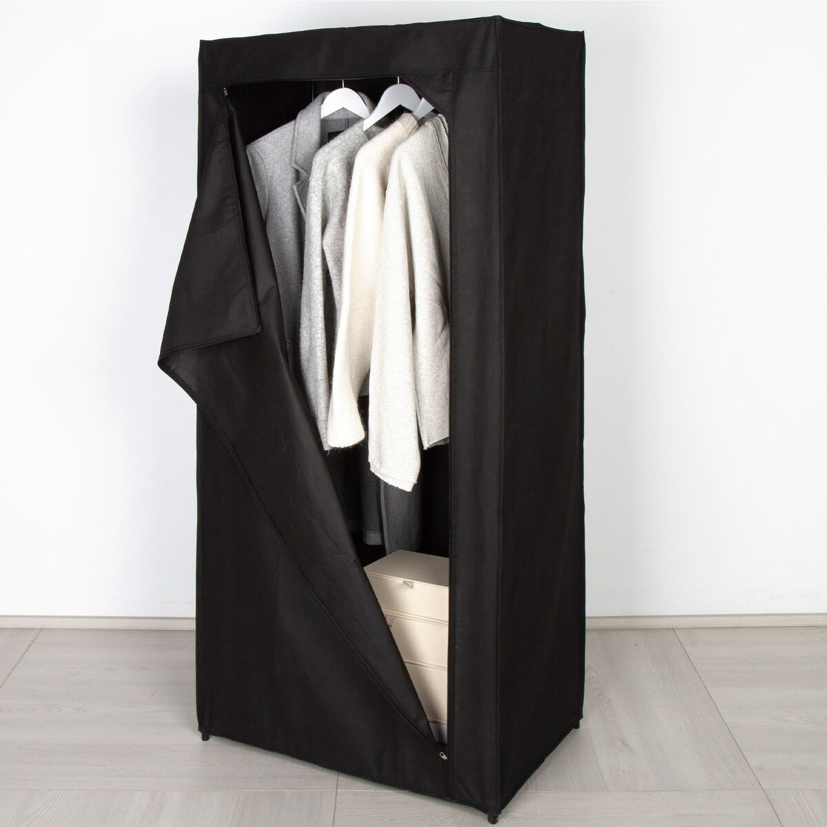 Clothes and Shoe Organiser Black 70 X 148 X 46 CM 4 Units