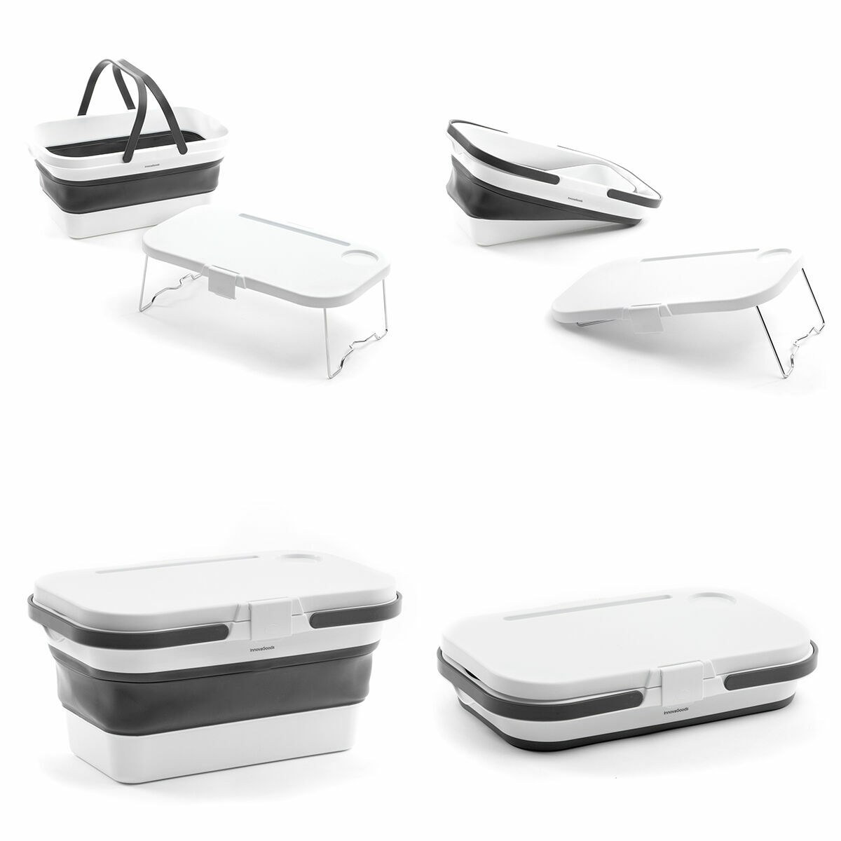 Folding Picnic Basket with Lid-Table Pickning