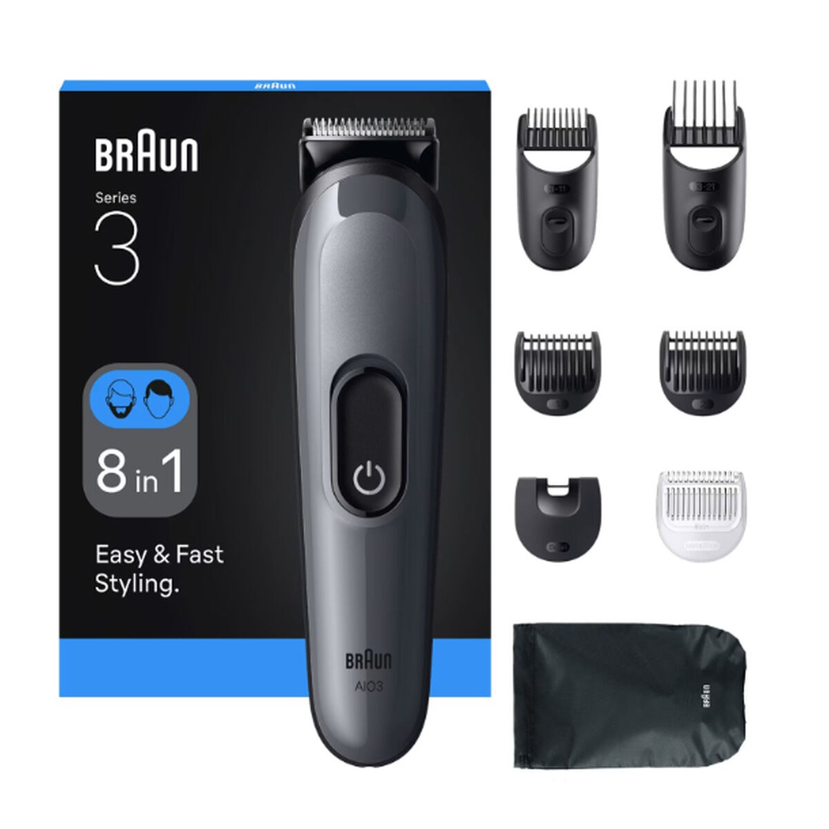 8 in 1 Rechargeable Ergonomic Multifunction Shaver 8 Pieces