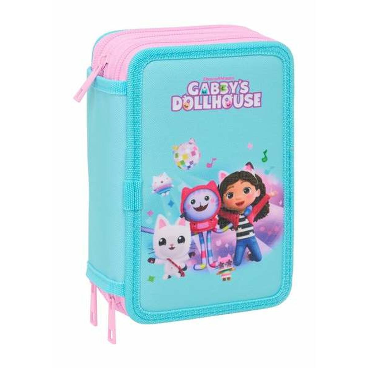 Triple Pencil Case Blue 12,5 x 19,5 x 5,5 cm 37 Pieces