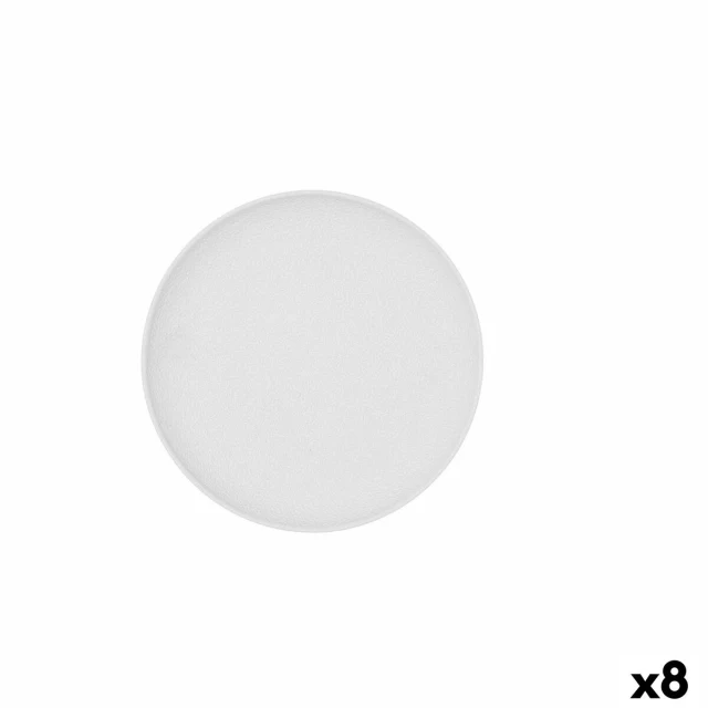Flat Plate Fosil White Ceramic 21,3 x 21,2 x 2,2 cm (8 Units)