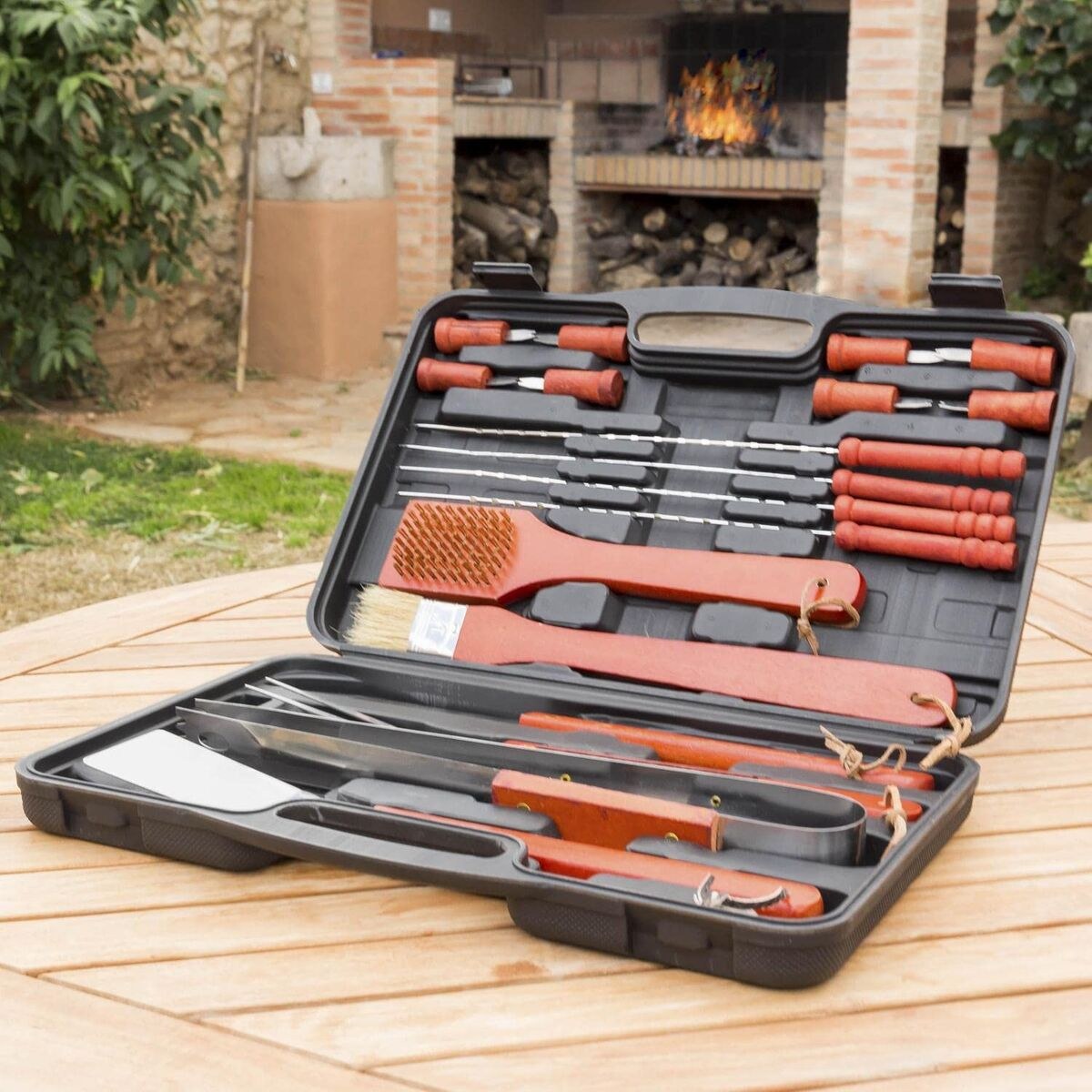 Barbecue Case IG116868 Wood Stainless steel 18 Pieces (Refurbished A)