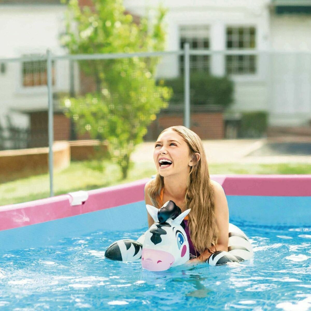 Removable pool 220 x 150 x 60 cm Pink 1662 L