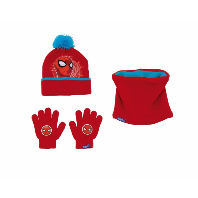 Hat, Gloves and Neck Warmer Great power Blue Red