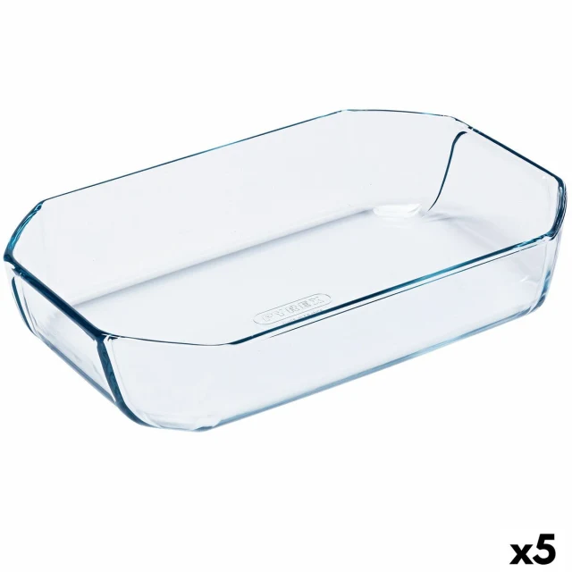 Oven Dish Inspiration Transparent Glass Rectangular 30 x 20 x 6,45 cm (5 Units)