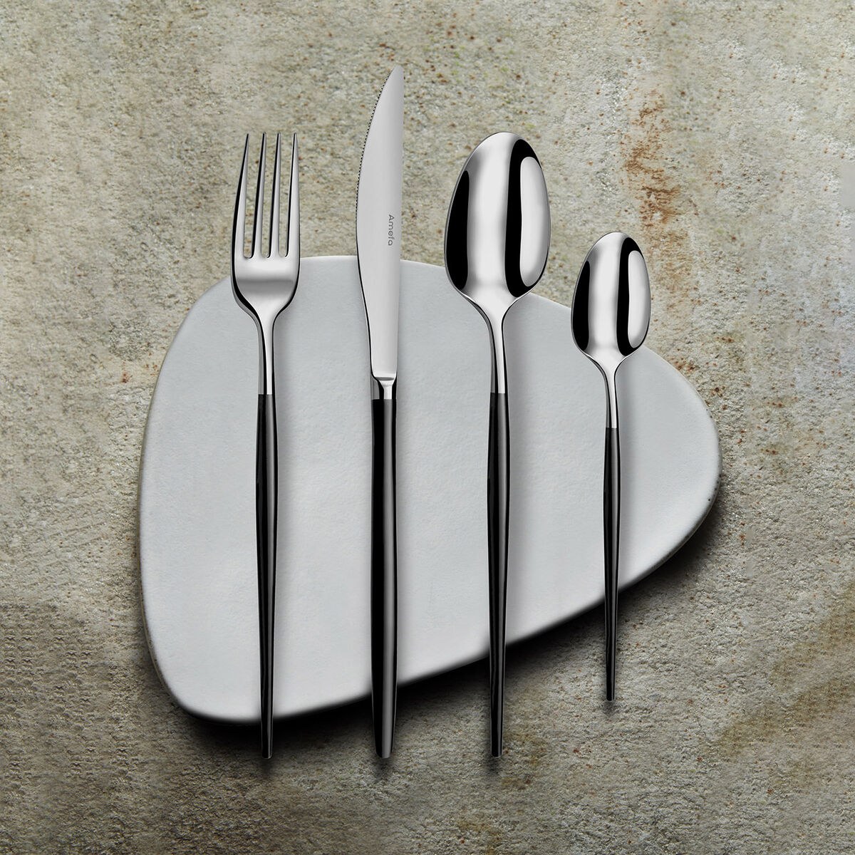 Fork Set Soprano Black Metal Stainless steel 12 Units