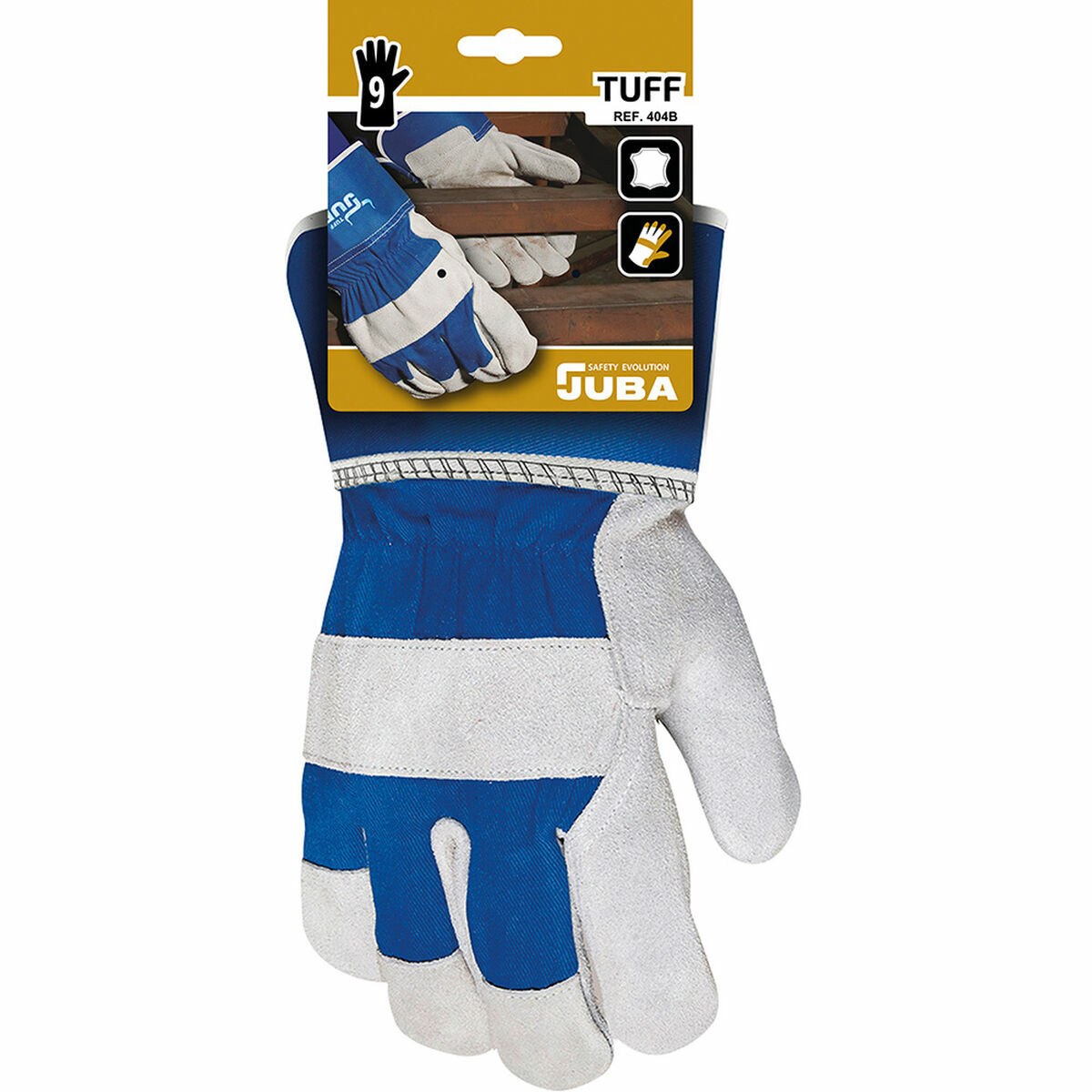 Work Gloves Blue/White Suede