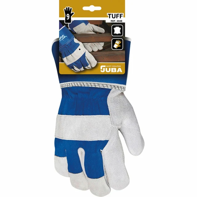 Work Gloves Blue/White Suede