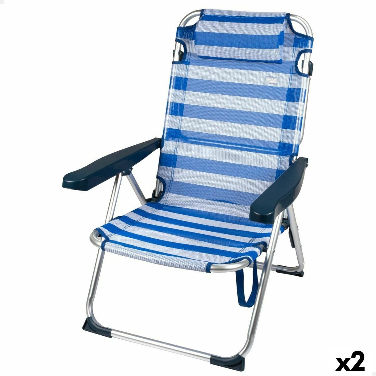Folding Chair Striped 48 x 90 x 60 cm (2 Units)