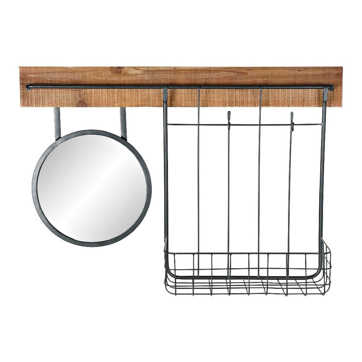 Wall mirror Black Metal Fir Mirror (80 x 15 x 20 cm)