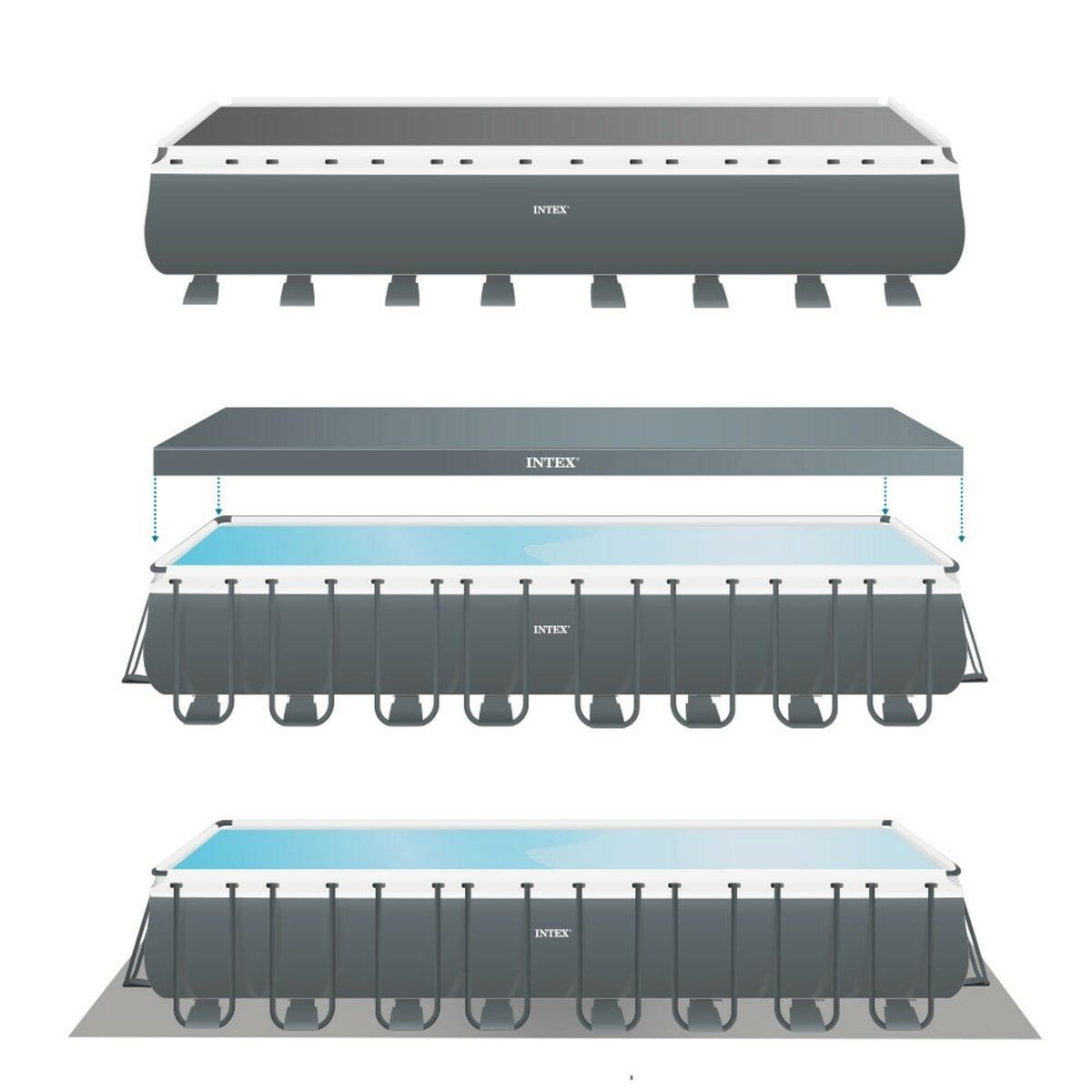 Removable pool 26378 975 x 132 x 488 cm