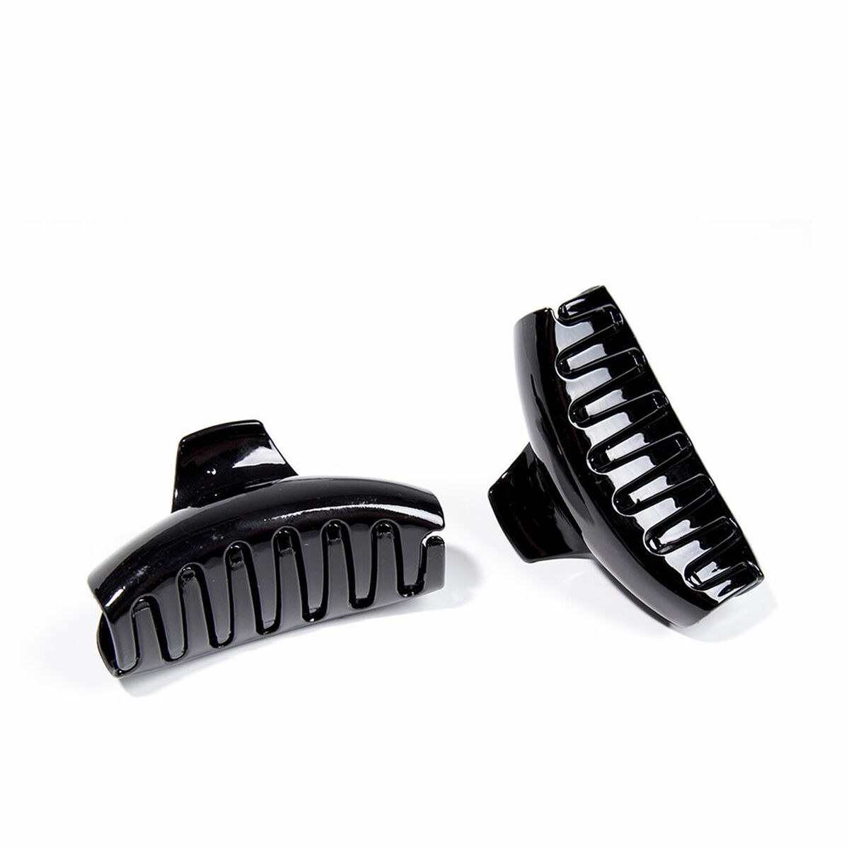 Hair clips Pinza Grande Black 2 Units